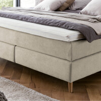 Boxspringbett Aurel 160x200 cm Beige Uni H2/H3 mit Visco Topper