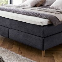 Boxspringbett Aurel 160x220 cm Anthrazit Uni H2/H3 mit Visco Topper