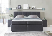 Boxspringbett Bea 100x200 cm Anthrazit H2 mit Visco-Topper