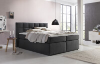 Boxspringbett Bea 140x200 cm Anthrazit H2 mit Visco-Topper