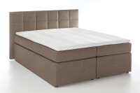 Boxspringbett Bea 100x200 cm Beige/Grau H2 mit Visco-Topper