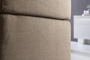 Boxspringbett Bea 220x220 cm Beige/Grau H2/H3 mit Visco-Topper