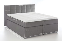 Boxspringbett Bea 160x200 cm Hellgrau H2/H3 mit Visco-Topper