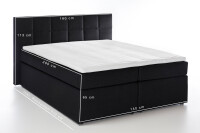 Boxspringbett Bea 140x200 cm Schwarz H2 mit Visco-Topper