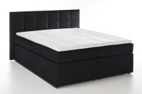 Boxspringbett Bea 180x200 cm Schwarz H2/H3 mit Visco-Topper