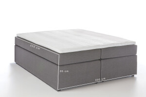 Boxspringbett Bella Hellgrau 200x220 cm H2