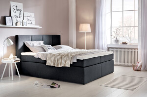 Boxspringbett KAZ Anthrazit 160x200 cm H2/H3 mit...