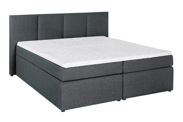 Boxspringbett KAZ Anthrazit 180x220 cm H2/H3 mit Visco-Topper