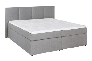 Boxspringbett KAZ Hellgrau 180x200 cm H2/H3 mit Visco-Topper