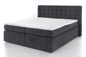 Boxspringbett Perris mit Visco-Topper Anthrazit Uni H2 140x200 cm