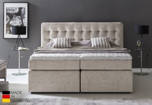 Boxspringbett Perris mit Visco-Topper Moonrock Muster H2 140x200 cm