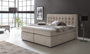 Boxspringbett Perris mit Visco-Topper Moonrock Muster H2 140x200 cm