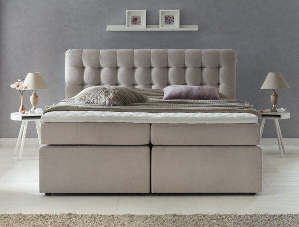 Boxspringbett Perris 160x200 cm Beige Uni H2