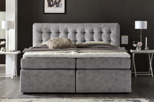 Boxspringbett Perris 160x200 cm Hellgrau H2