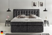 Boxspringbett Perris mit Visco-Topper Anthrazit Muster H3 160x220 cm