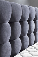 Hochwertiges Boxspringbett Perris in anthrazit grau im stilvollem Schlafzimmer und Made in Germany
