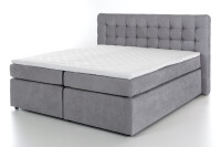 Boxspringbett Perris mit Visco-Topper Hellgrau Uni H2 160x220 cm