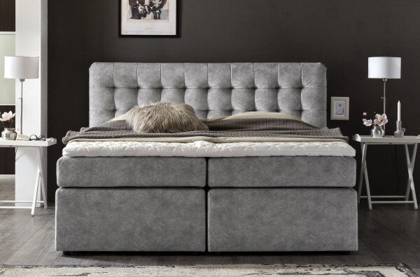 Boxspringbett Perris 180x200 cm Hellgrau H2