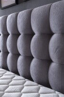 Boxspringbett Perris 200x200 cm Hellgrau Uni H2