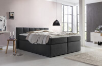 Boxspringbett Valina 160x220 cm Anthrazit H2 mit Visco-Topper