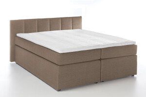 Boxspringbett Valina 180x200 cm Beige/Grau H2 mit...