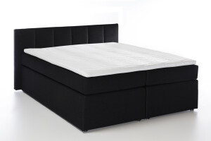 Boxspringbett Valina 180x200 cm Schwarz H3 mit Visco-Topper