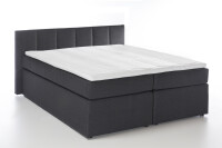 Boxspringbett Valina 220x220 cm Anthrazit H2 mit Visco-Topper