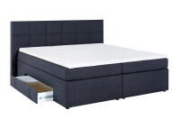 Boxspringbett Bea mit Visco-Topper Midnight Blue H2 180x200cm mit Bettkasten