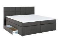 Boxspringbett Bea mit Visco-Topper Anthrazit H2 160x200cm mit Bettkasten