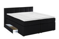 Boxspringbett Valina inkl. Visco-Topper 200x200cm mit Bettkasten Schwarz H2