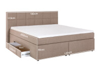 Boxspringbett Andybur Beige/grau 140x200 cm H2 mit Bettkasten