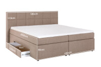 Boxspringbett Andybur Beige/grau 160x200 cm H2 mit Bettkasten