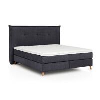 Boxspringbett Aurel 160x200 cm Anthrazit Uni H3 mit Visco Topper